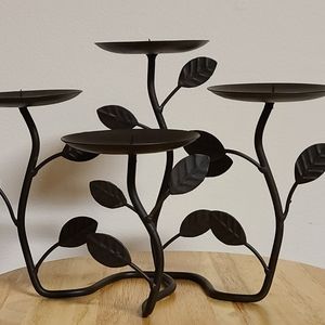 Wrought Iron 4 Pillar Candle Stand